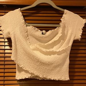 Hollister White Wrapped Crop Top